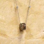 Pyrite and Diamond Five Year Anniversary Necklace